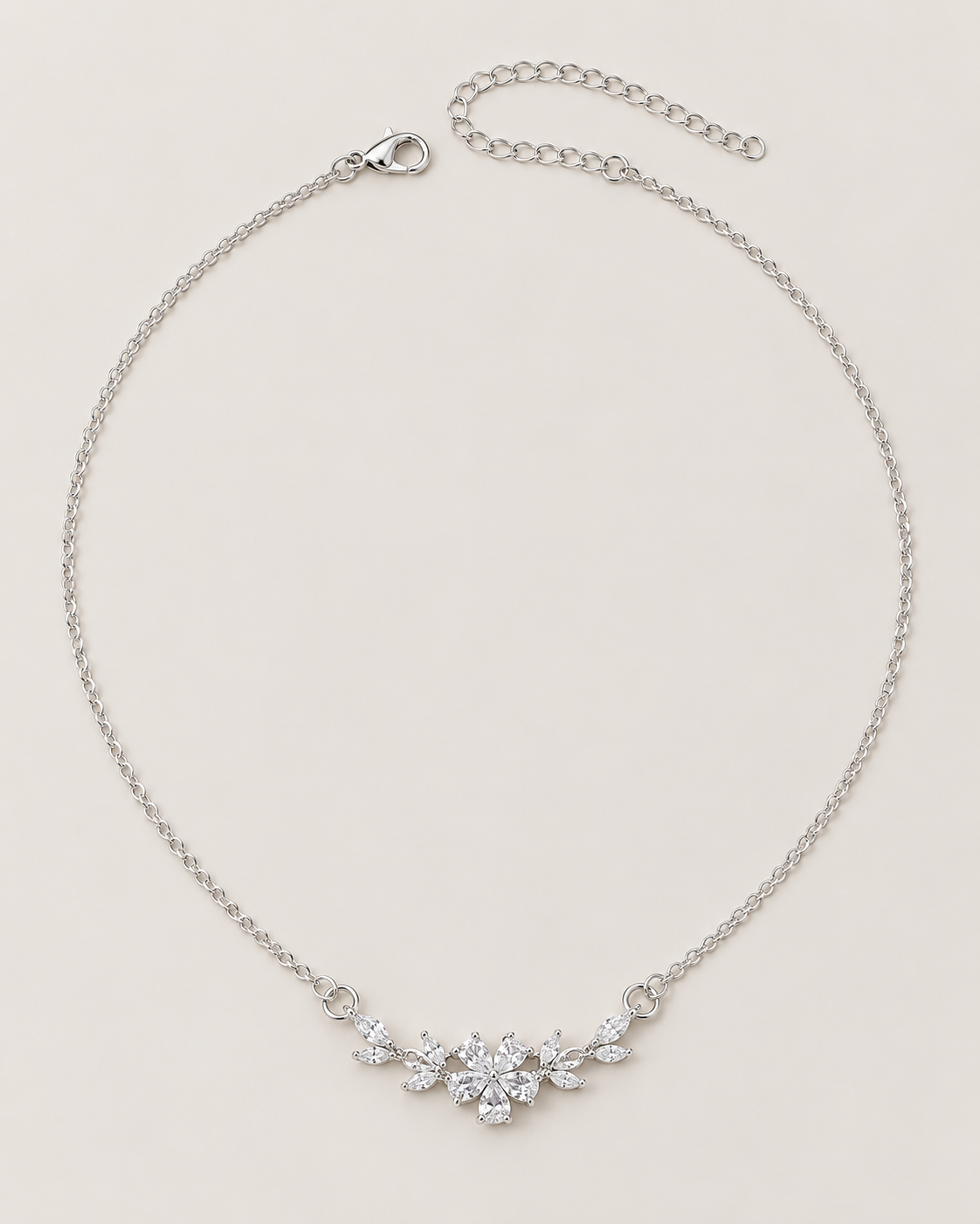 Marquise Flower Cluster Necklace