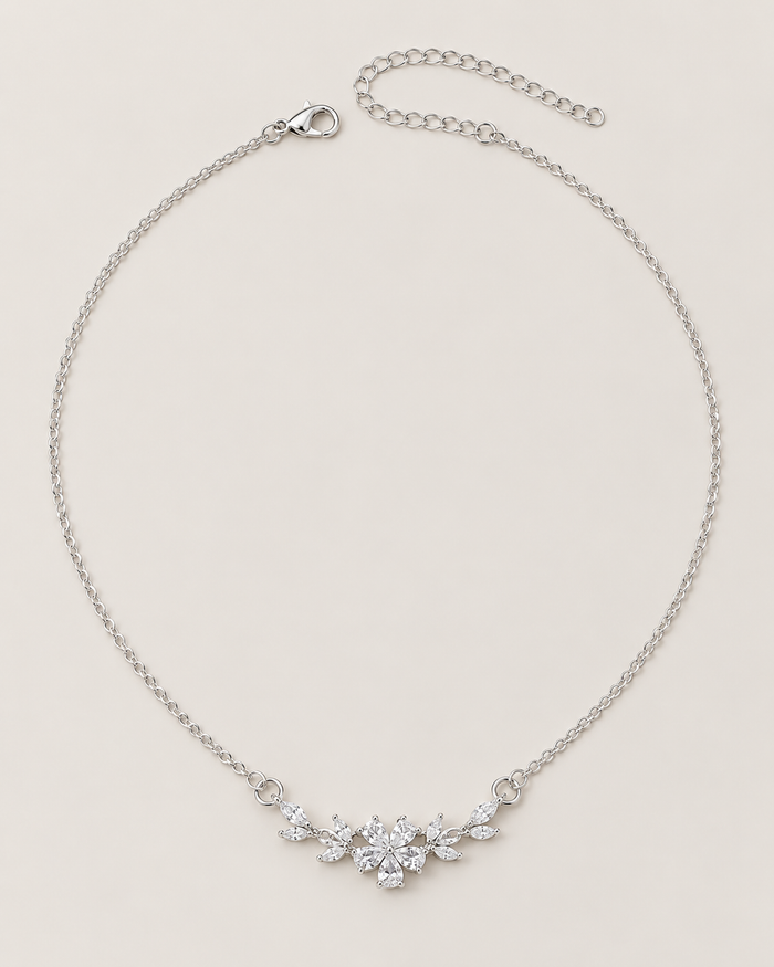 Marquise Flower Cluster Necklace