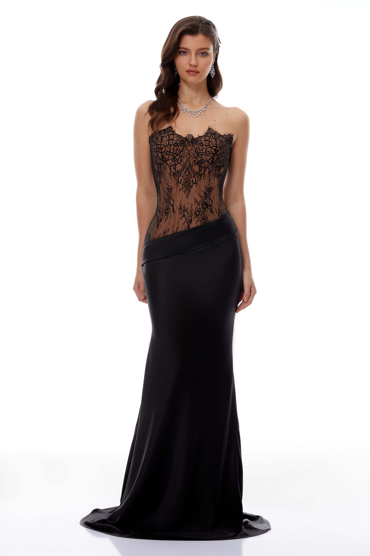 Alessandra Noir Corset Gown
