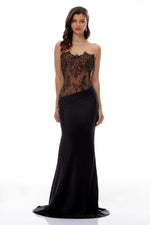 Alessandra Noir Corset Gown