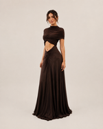 Noëlle Cocoa Two-Piece Dress