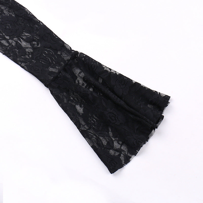 Alisa Noir Velvet Lace Gown