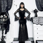 Alisa Noir Velvet Lace Gown