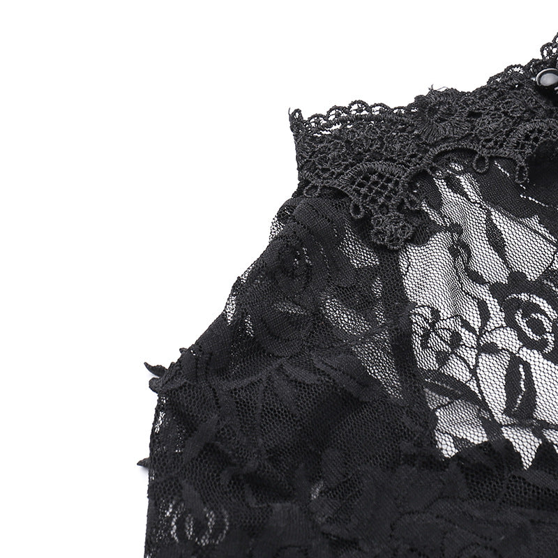 Alisa Noir Velvet Lace Gown