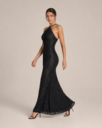 Octavie Black Asymmetrical Gown