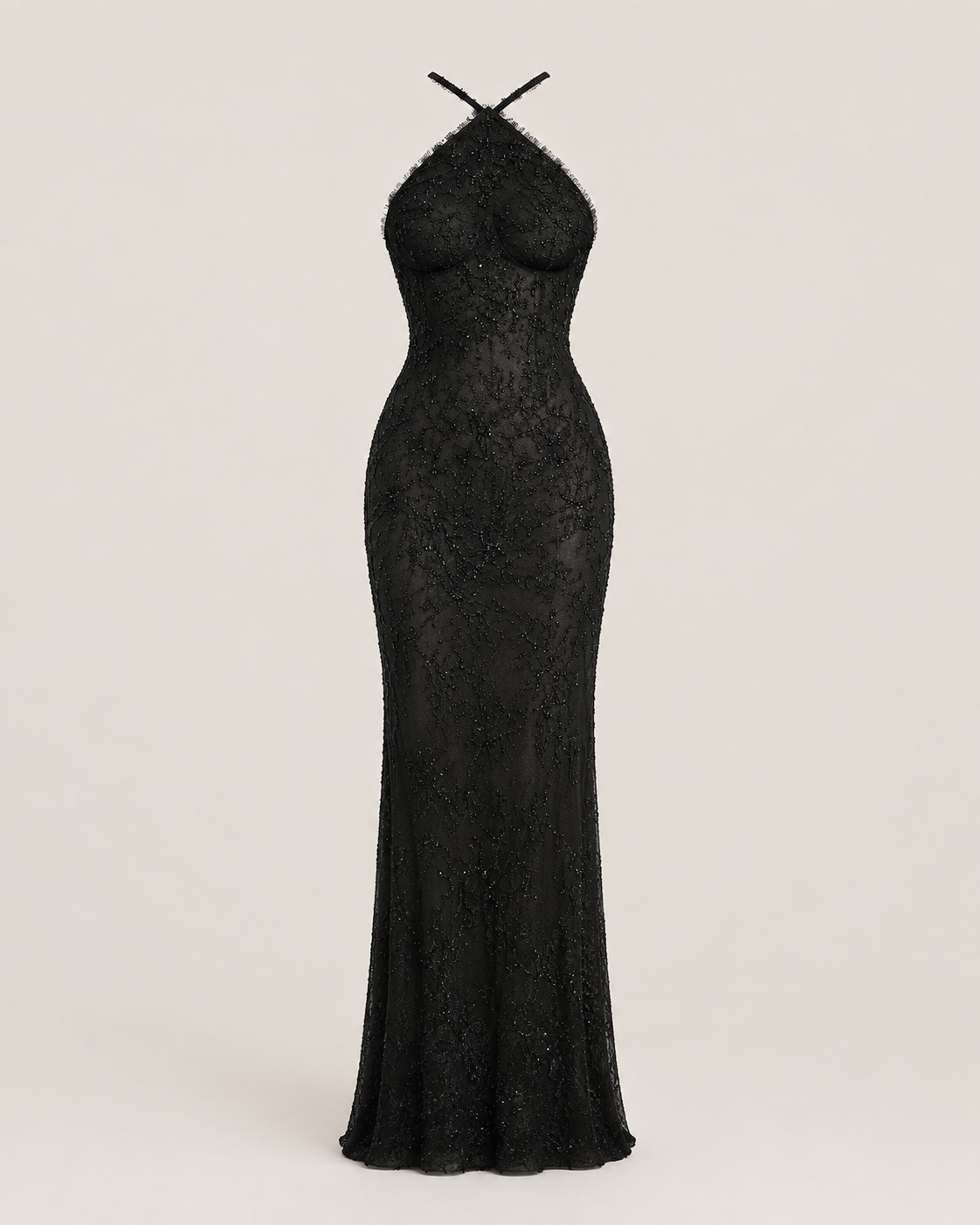 Octavie Black Asymmetrical Gown