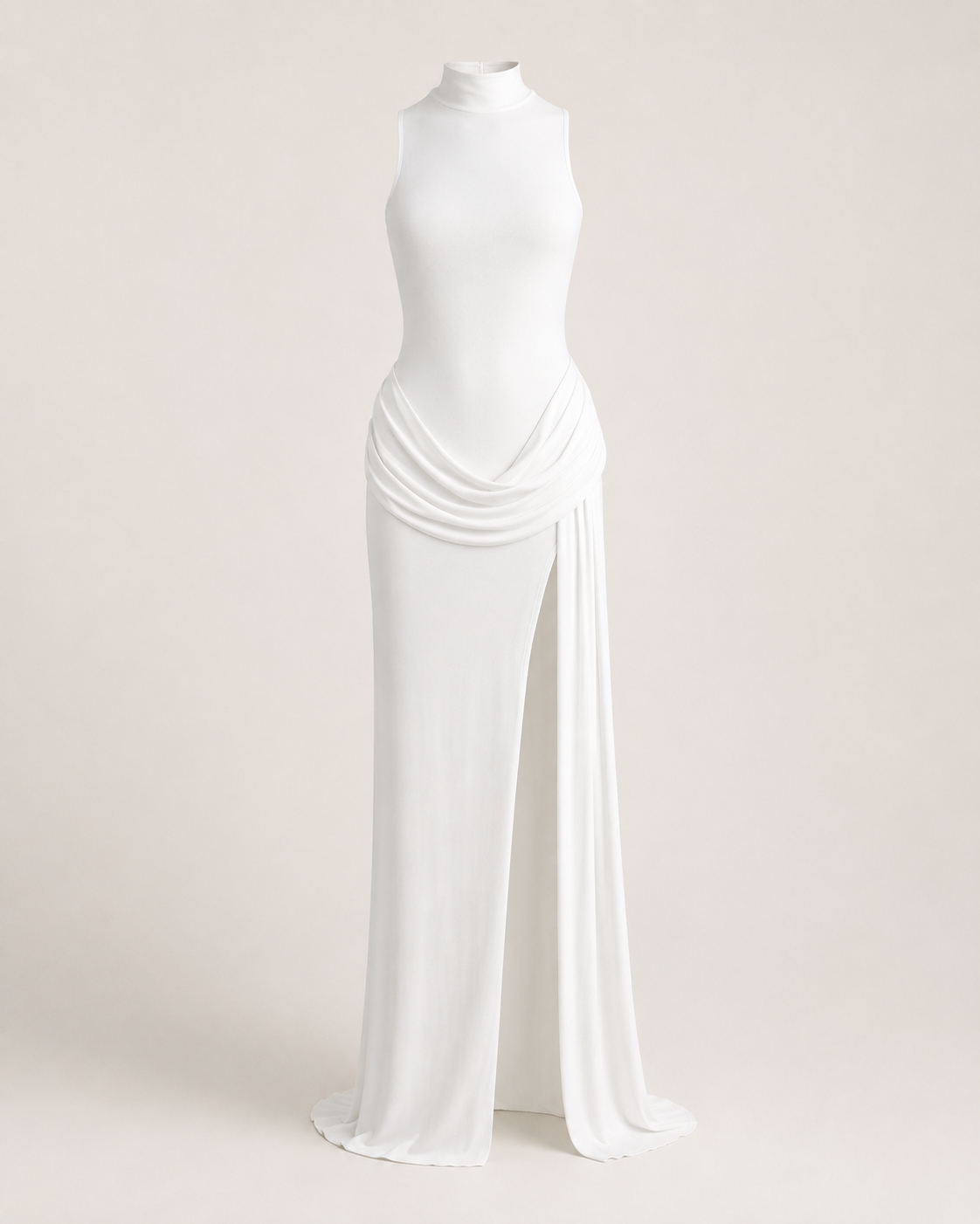 Oriane Ivory Draped Gown