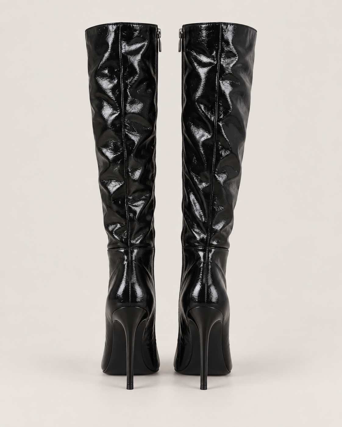 Patent Stiletto Knee-High Boots