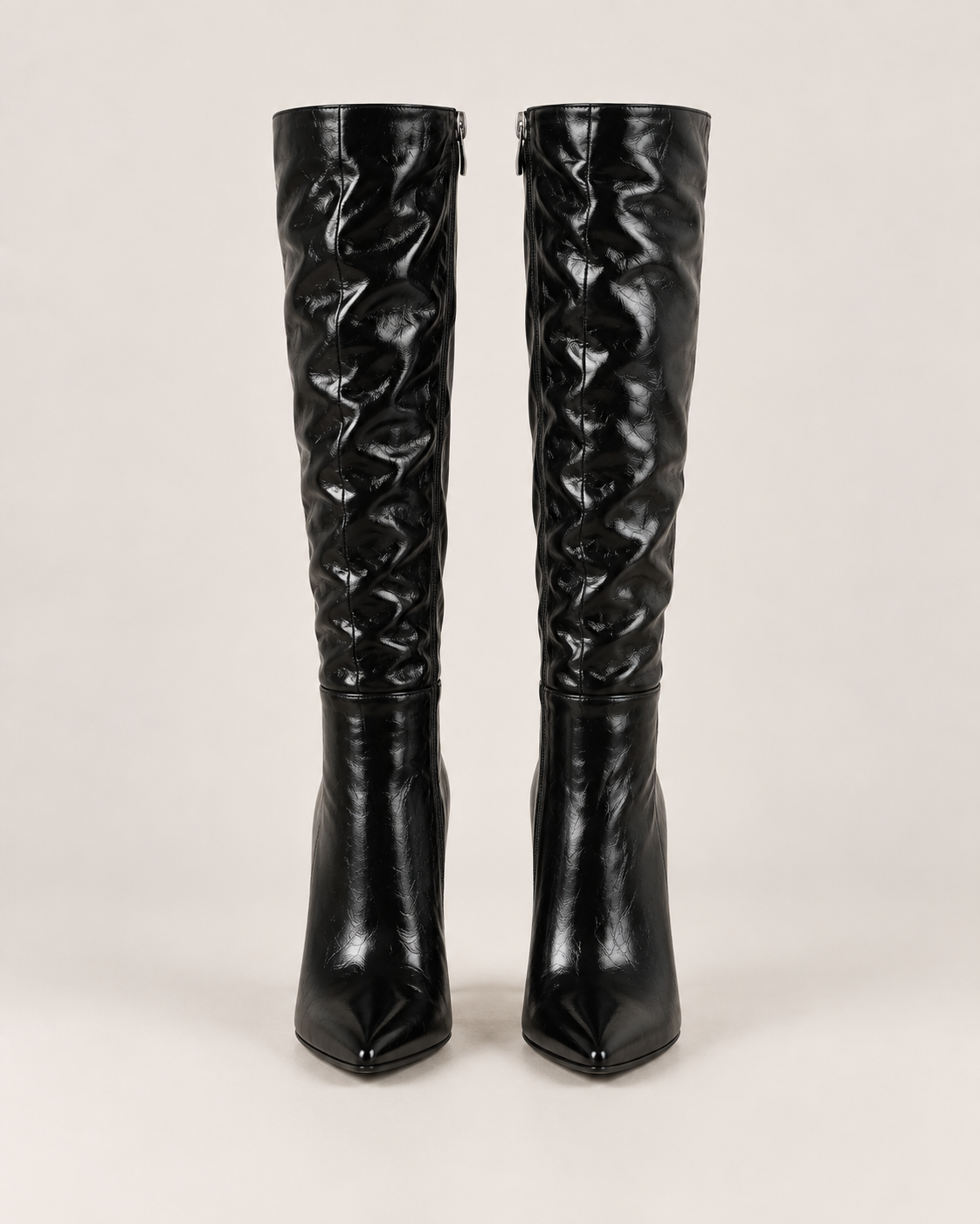 Patent Stiletto Knee-High Boots