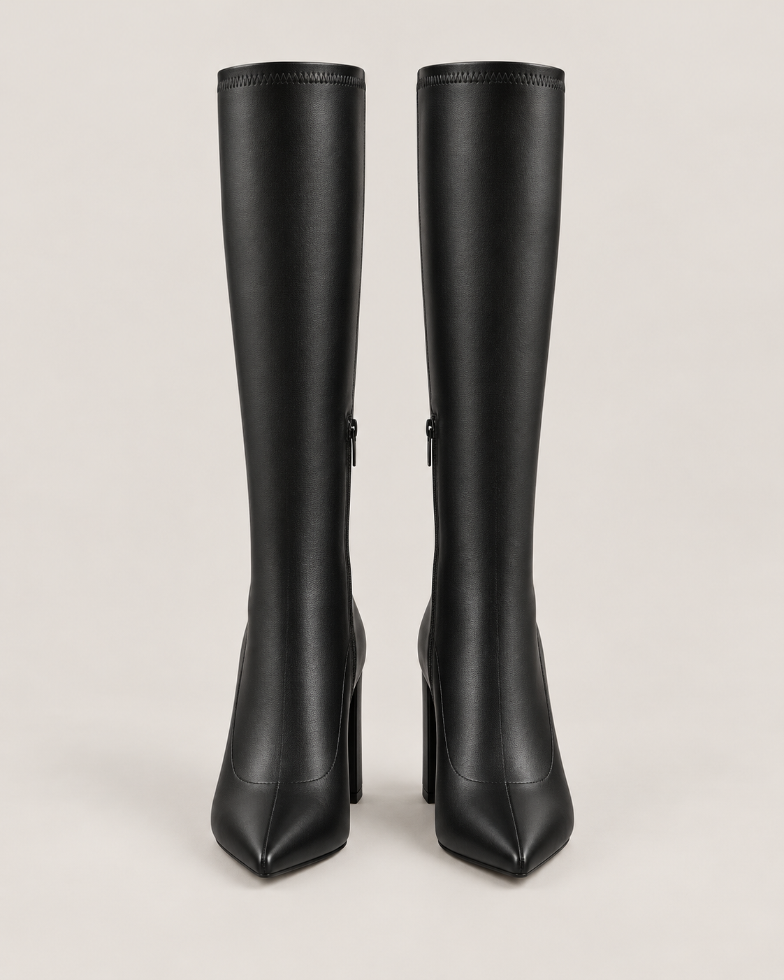 Pointed Toe Stretch Knee-High Boots