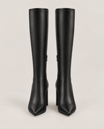 Pointed Toe Stretch Knee-High Boots