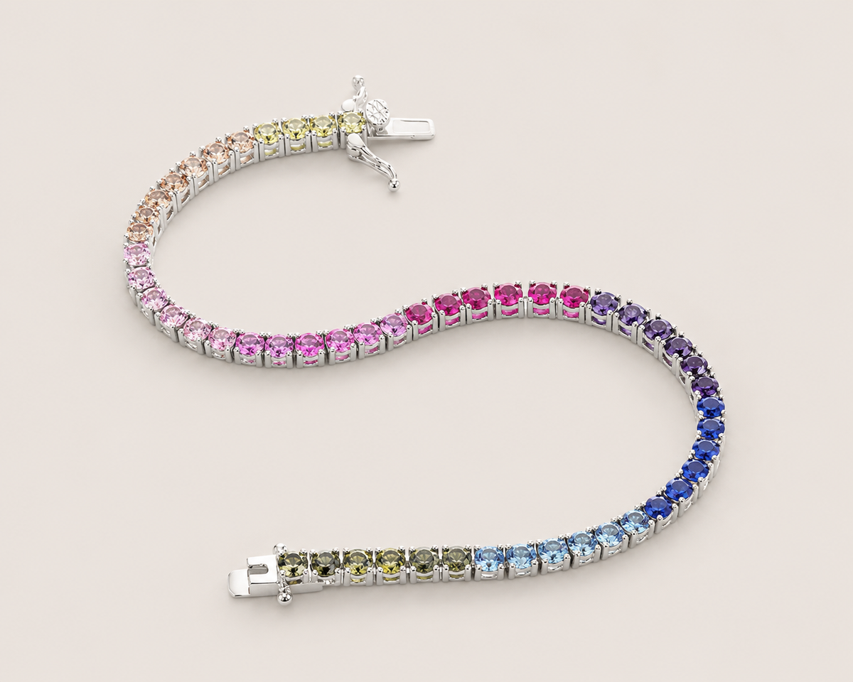 Rainbow Sapphire-Style Bracelet