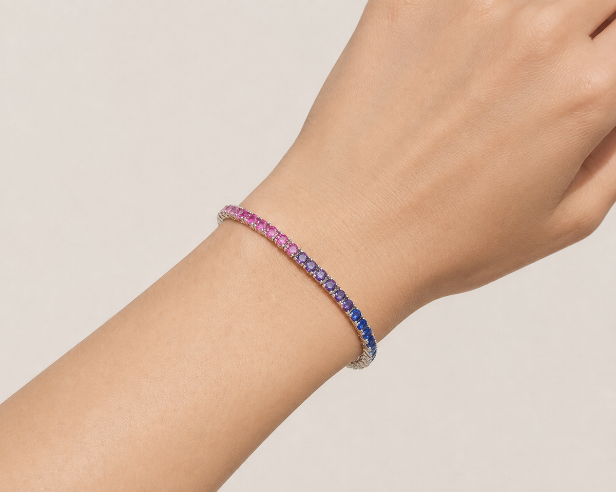 Rainbow Sapphire-Style Bracelet