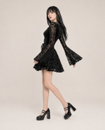 Raven Noir Bell-Sleeve Corset Mini