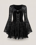 Raven Noir Bell-Sleeve Corset Mini