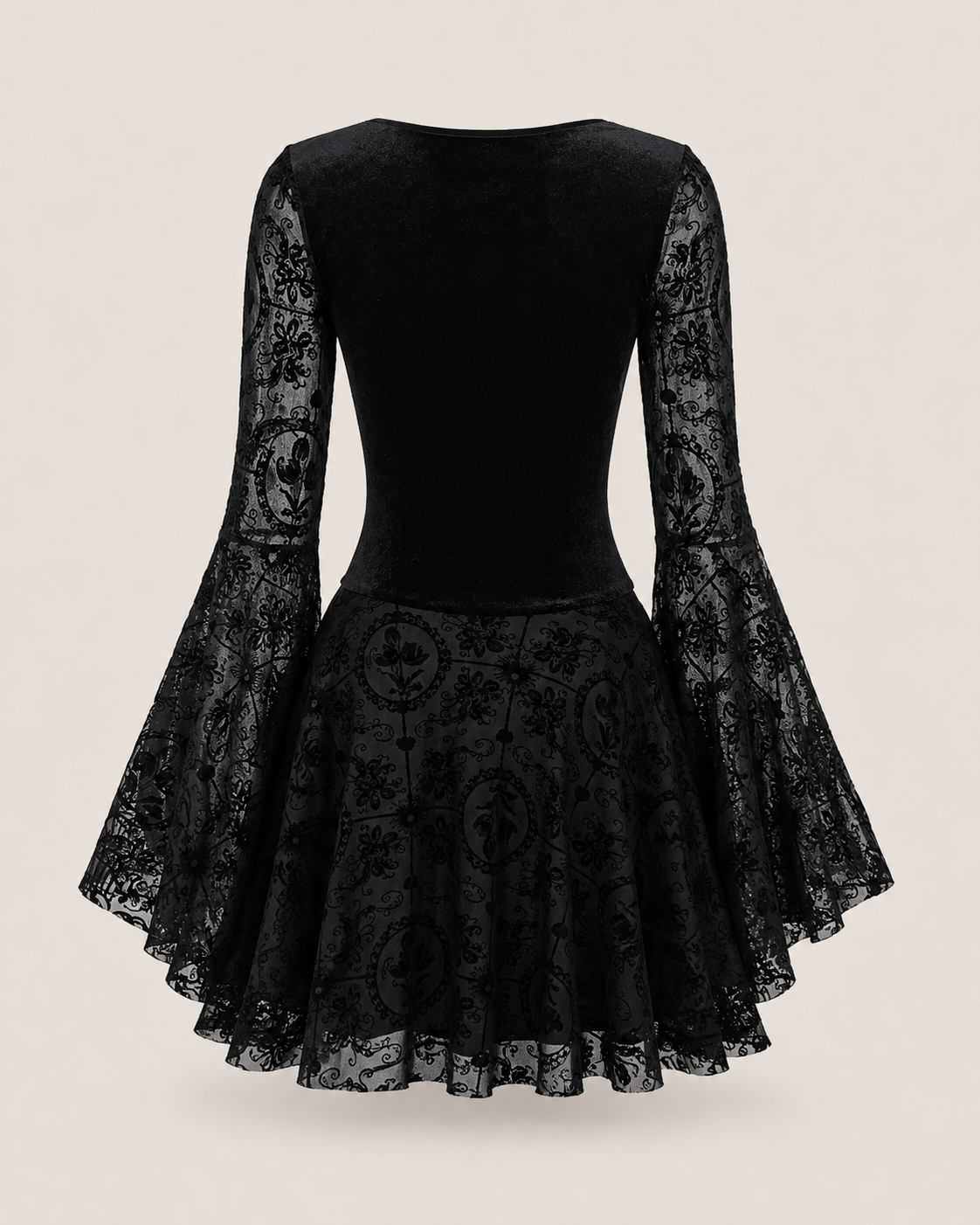 Raven Noir Bell-Sleeve Corset Mini