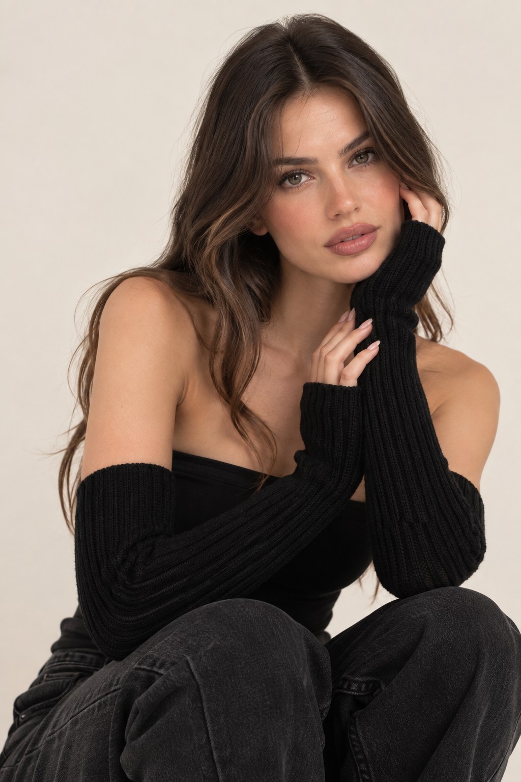 Ribbed Knit Arm Warmers