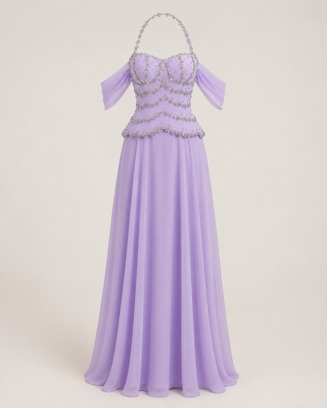 Rosamée Lavender Crystal Maxi Dress