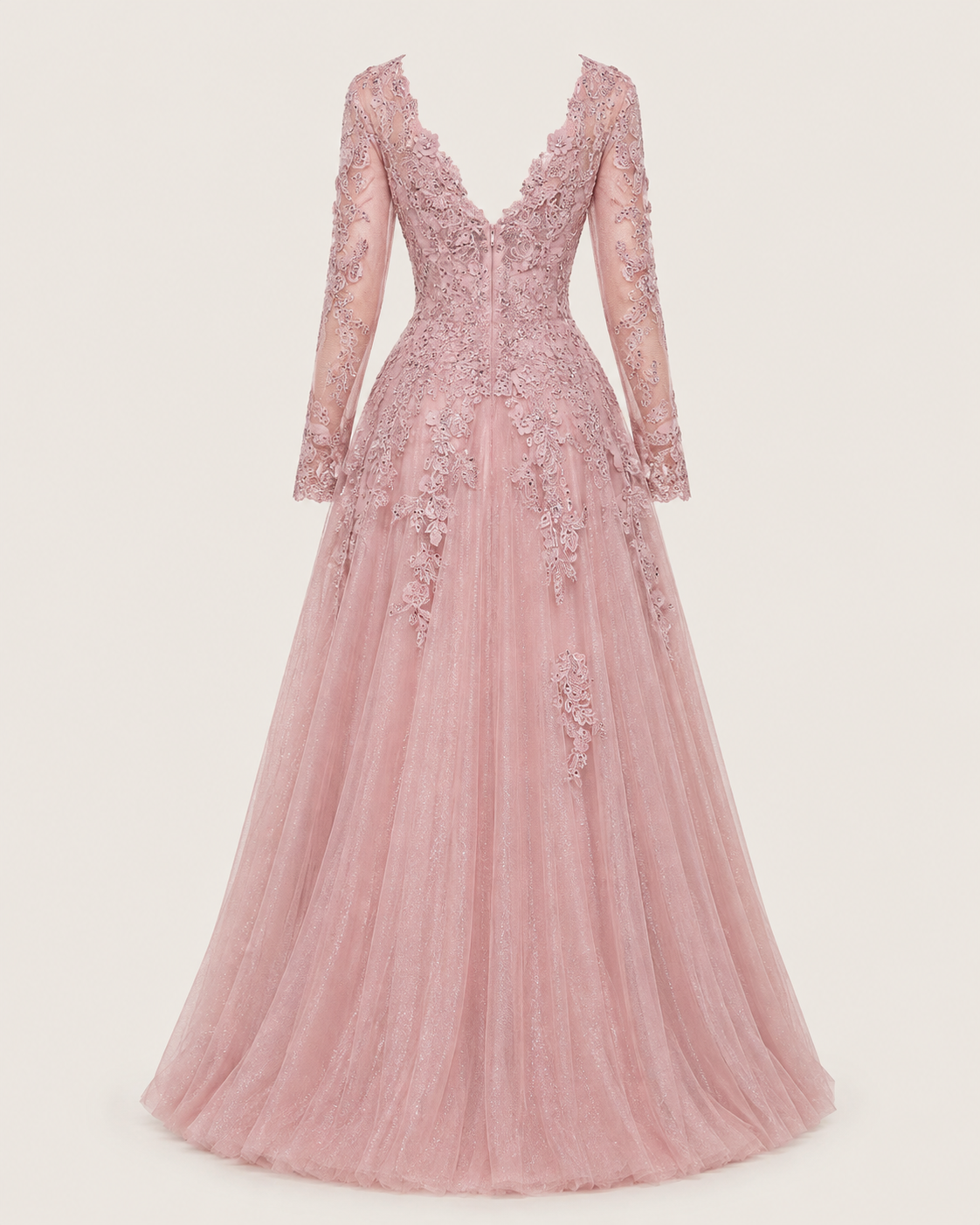 Rosamund Mauve Embroidered Ball Gown