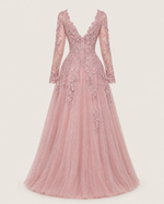 Rosamund Mauve Embroidered Ball Gown
