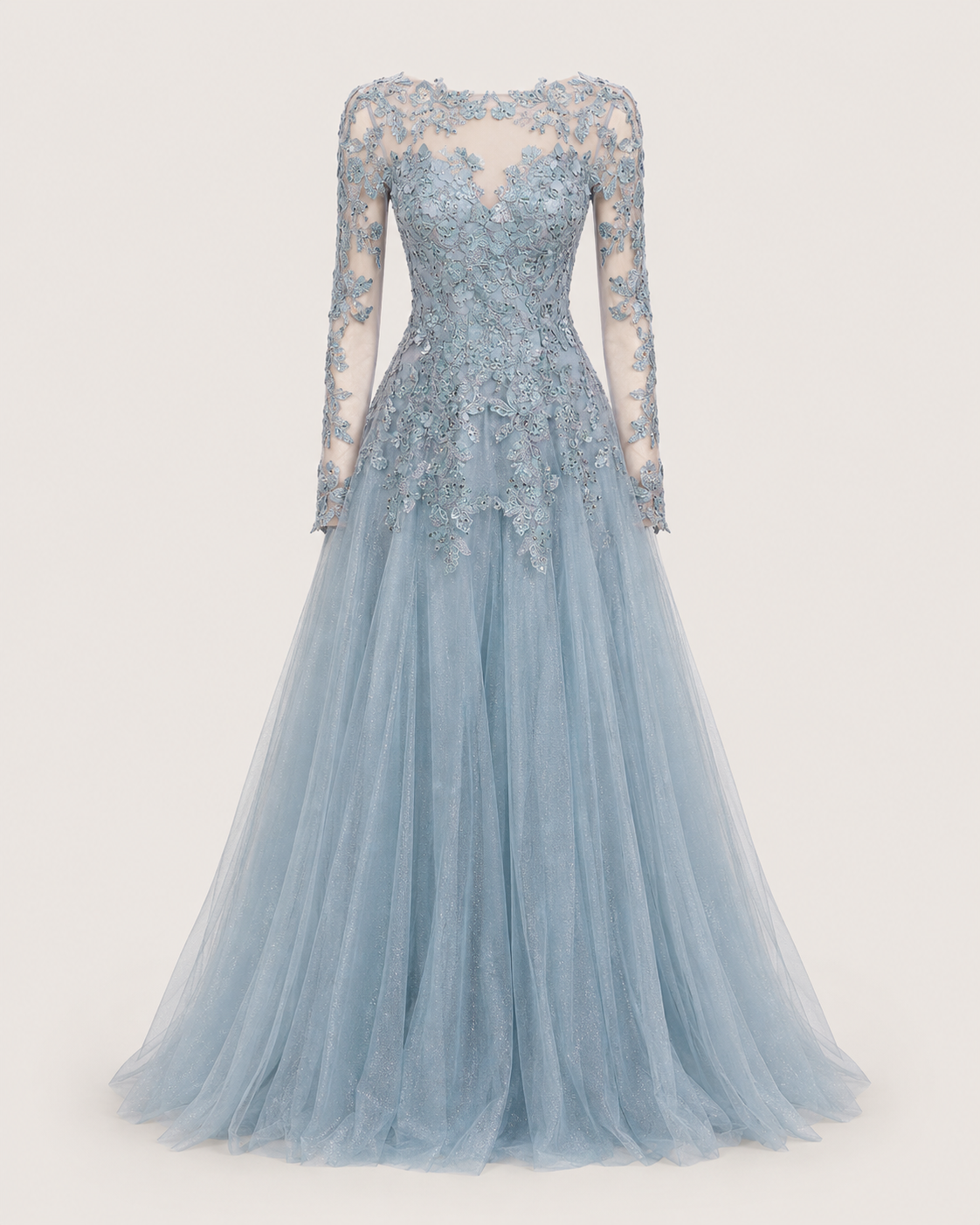 Rosamund Mauve Embroidered Ball Gown