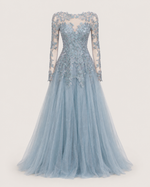 Rosamund Mauve Embroidered Ball Gown