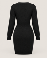 Rosalie Noir Cable-Knit Pencil Dress
