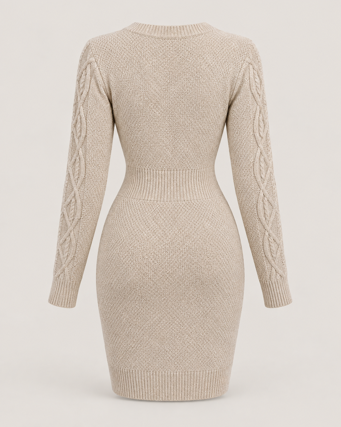 Rosalie Noir Cable-Knit Pencil Dress