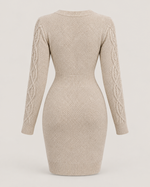 Rosalie Noir Cable-Knit Pencil Dress