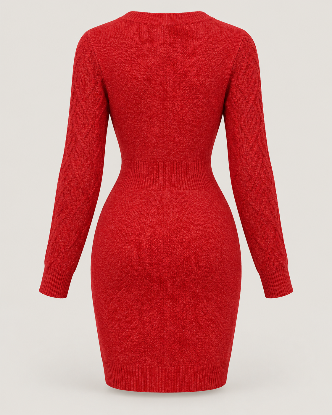 Rosalie Noir Cable-Knit Pencil Dress