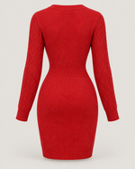 Rosalie Noir Cable-Knit Pencil Dress