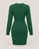 Rosalie Noir Cable-Knit Pencil Dress