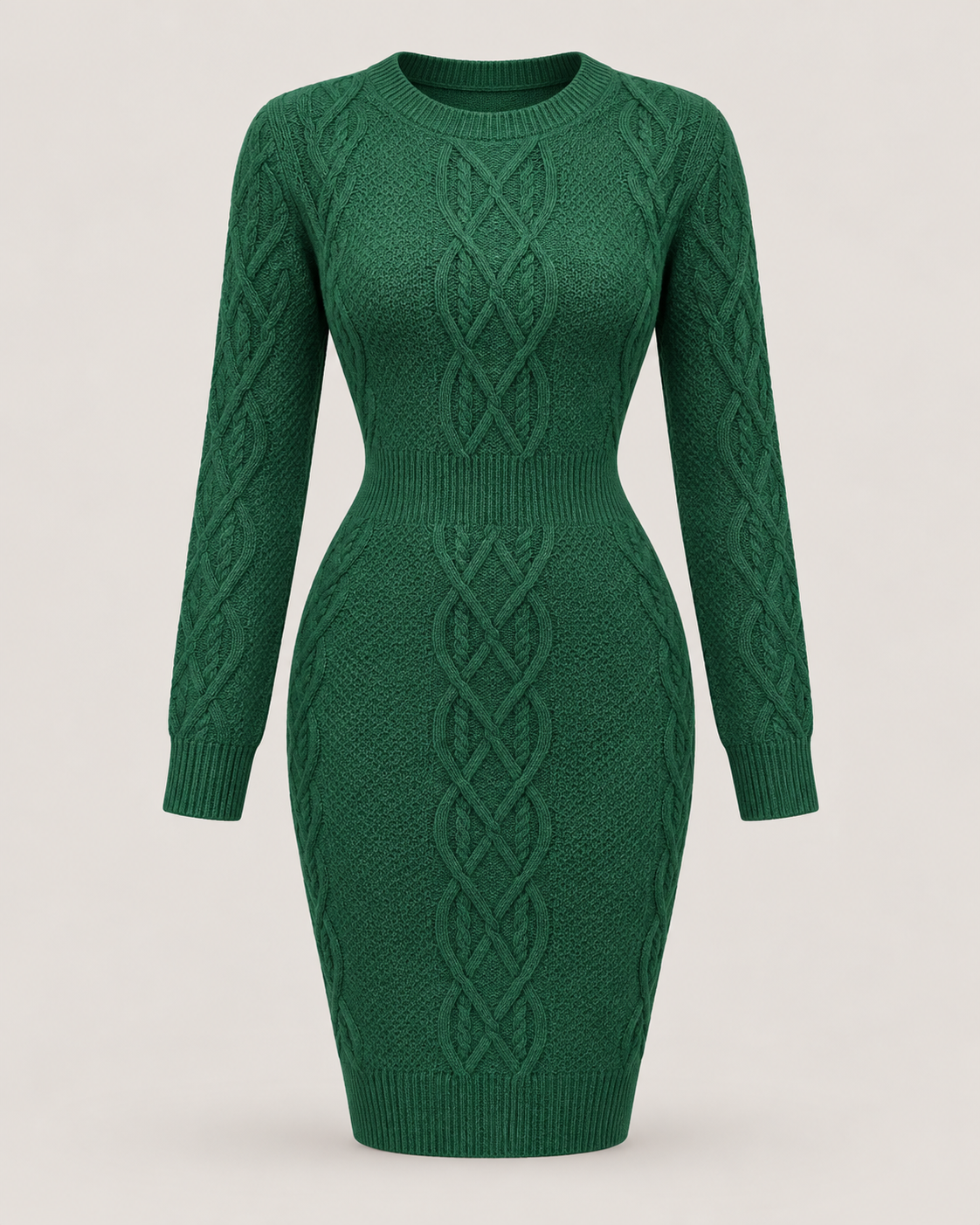 Rosalie Noir Cable-Knit Pencil Dress