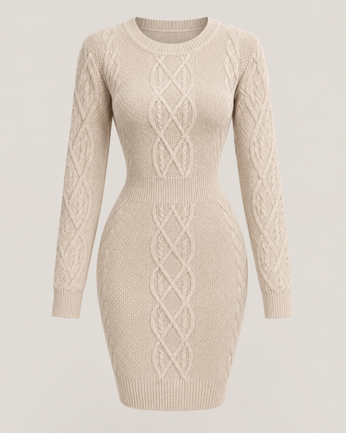 Rosalie Noir Cable-Knit Pencil Dress