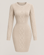 Rosalie Noir Cable-Knit Pencil Dress