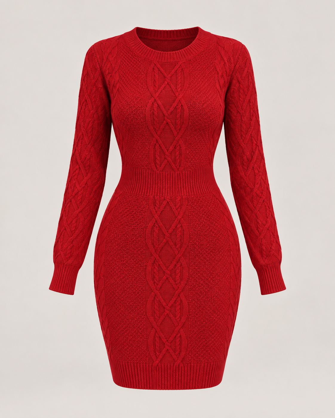 Rosalie Noir Cable-Knit Pencil Dress