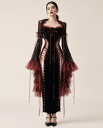 Rowena 2 pieces Noir Corset Ruffle Gown