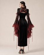 Rowena 2 pieces Noir Corset Ruffle Gown