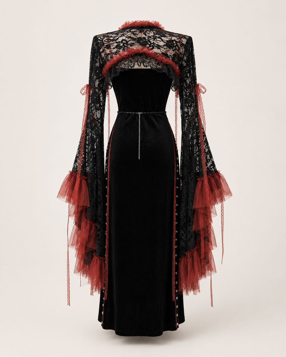 Rowena 2 pieces Noir Corset Ruffle Gown