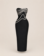 Runa Black Embellished Column Dress