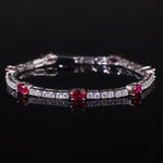 Silver Ruby Station Bracelet