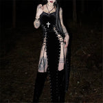 Lilith Noir Corset Slit Dress