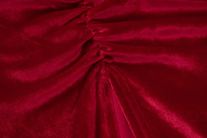 Esmée Emerald Velvet One-Shoulder Dress