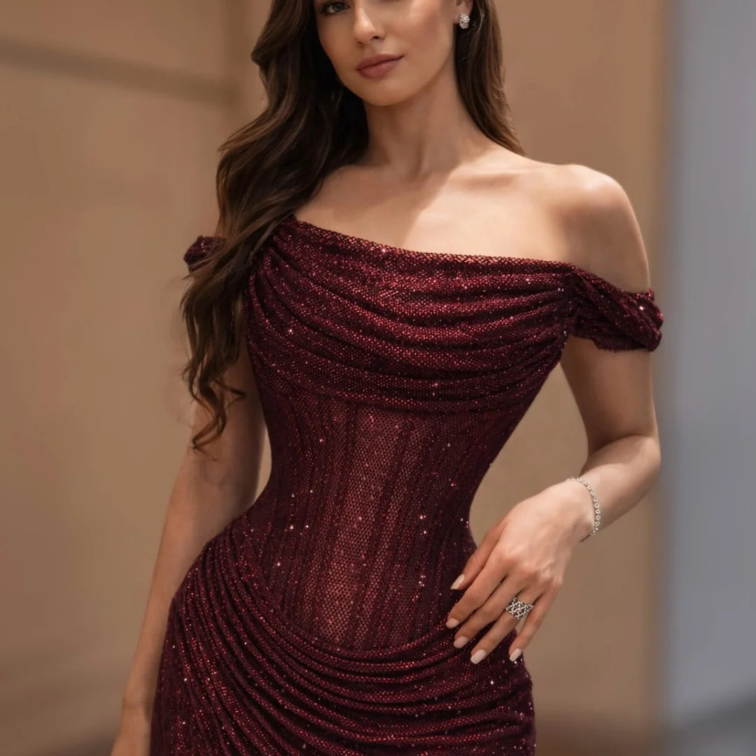 Calista Bordeaux Embellished Maxi