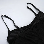 Lilith Noir Corset Slit Dress