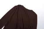 Lorraine Cocoa Long-Sleeve Gown