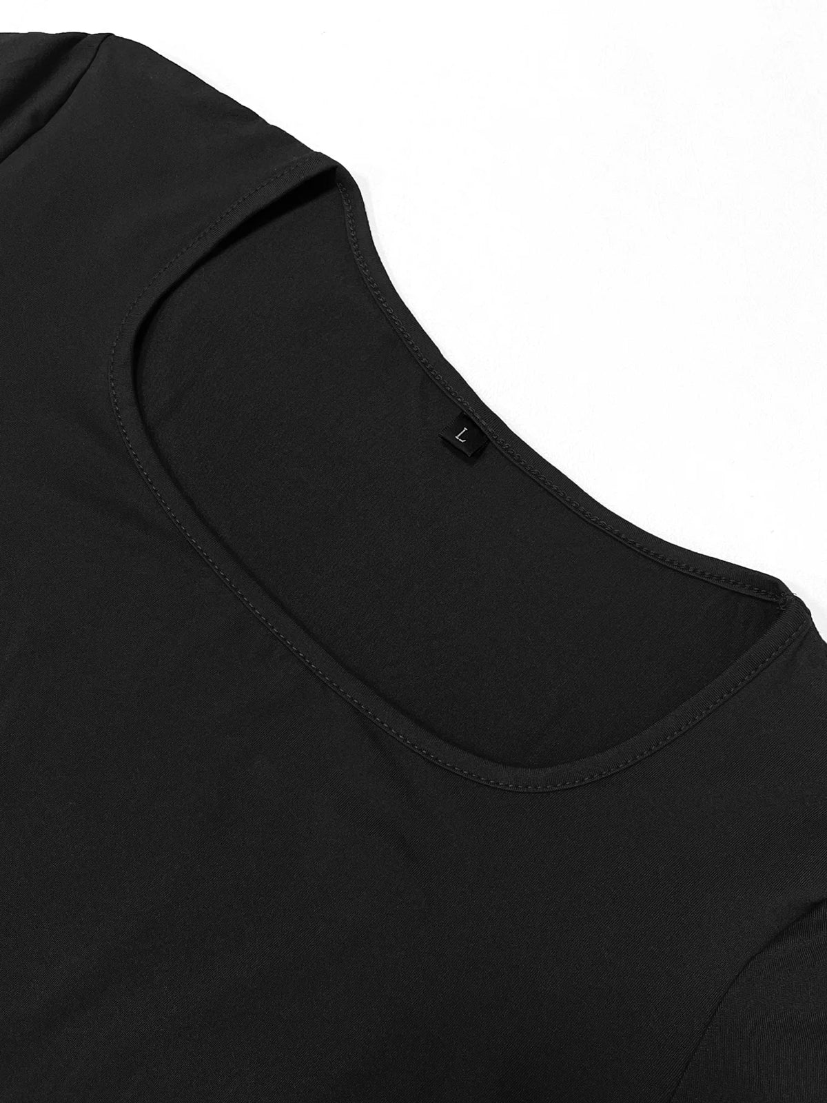 Corinne Noir Square-Neck Gown