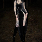 Lilith Noir Corset Slit Dress