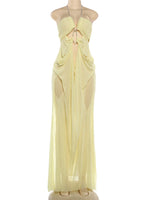 Héloïse Sky Draped Evening Dress