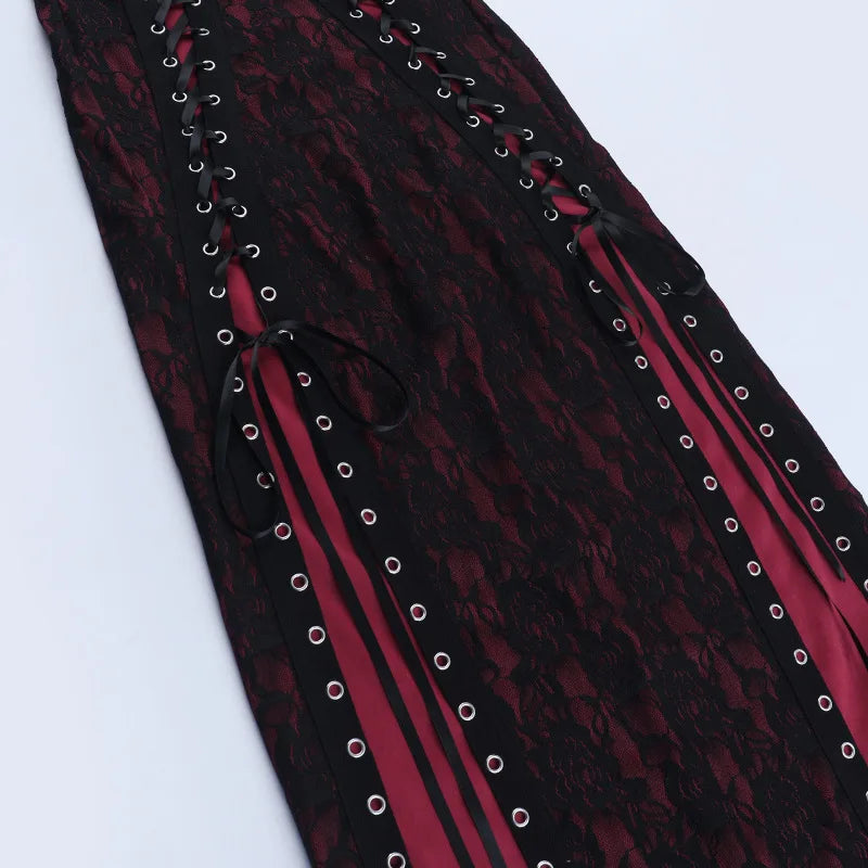 Drusilla Bordeaux Gothic Column Dress